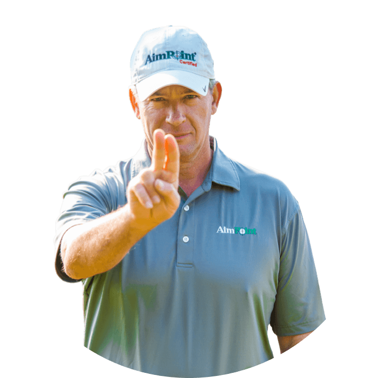 Mark Sweeney making the AimPoint Express read sign
